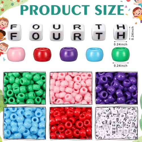 Tondiamo 24 Sets 4th Grade Back to School Gifts Friendship Bracelet Making Kit for Students Include Our Class is a Family Greeting Cards Beads Strings Bags DIY Kit for First Day of School Classroom - style: 4th Grade
