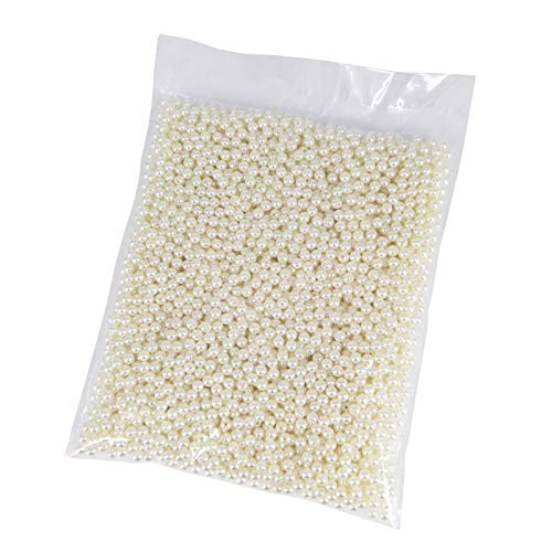 INSPIRELLE 3000pcs 6mm Ivory Art Faux Pearl Beads ABS Round Loose Spacer | for DIY Craft Necklaces Bracelets Jewelry Making - color: Ivory, size: 6mm