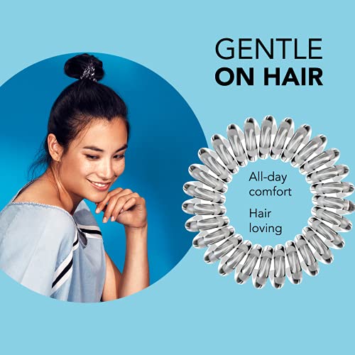 invisibobble Power Traceless Spiral Hair Ties - 5 Pack - Crystal Clear - Strong Elastic Grip Coil Hair Accessories for Active Women - No Kink, Non Soaking - Gentle for Girls Teens and Thick Hair - color: Crystal Clear