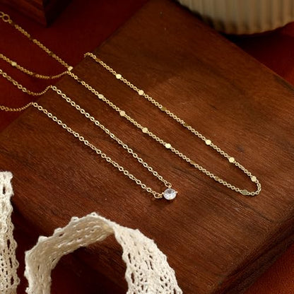 Coshilta Layered Gold Necklaces for Women, 14K Plated Gold Sterling Silver Plated Dainty Pendant Necklace Set with Cubic Zirconia,Stackable Chain Choker,Trendy Personalized Jewelry Gift Non Tarnish - style: C-N0518-CZ