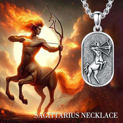 SIMONLY Zodiac Necklace 925 Sterling Silver Constellation Necklace Zodiac Sign Necklaces Horoscope Jewelry Christmas Birthday Astrology Gifts for Women Men Unisex - style: Sagittarius