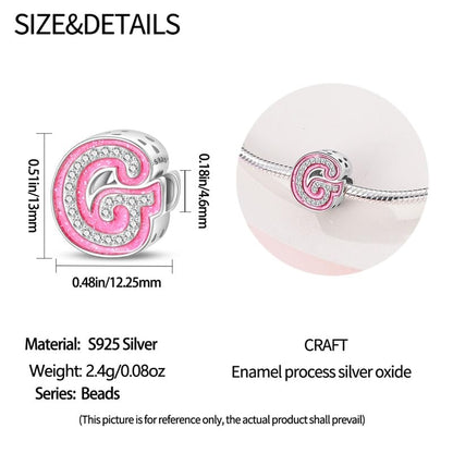 925 Sterling Silver Letter Charms Fits Pandora Bracelets Alphabet AZ Bead Charm for Bracelets Necklace with 5A Cubic Zirconia for Women Birthday Ceremony DIY Jewelry Gift - style: G