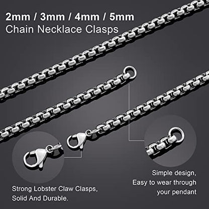 Mens Chain Necklaces, Stainless Steel Rolo Chain Necklace for Men & Women - color: Silver 5mm