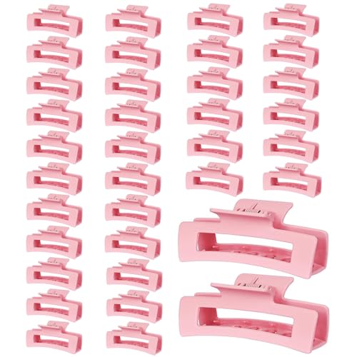 Hair Claw Clips,Hair Clips For Women,Large Hair Claw Clips For Thick Hair,Nonslip Matte Hair Clips Hair Accessories Women Girl Birthday Christmas Gift (36 Pack Pink) - color: 36-36