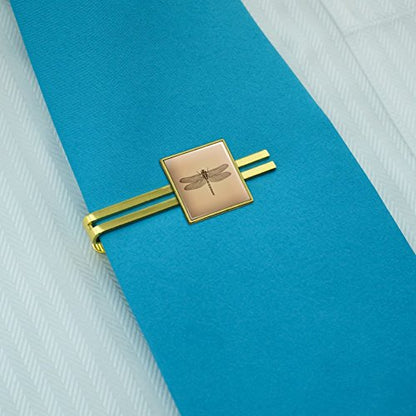GRAPHICS & MORE Dragonfly Vintage Insect Square Tie Bar Clip Clasp Tack- Silver or Gold