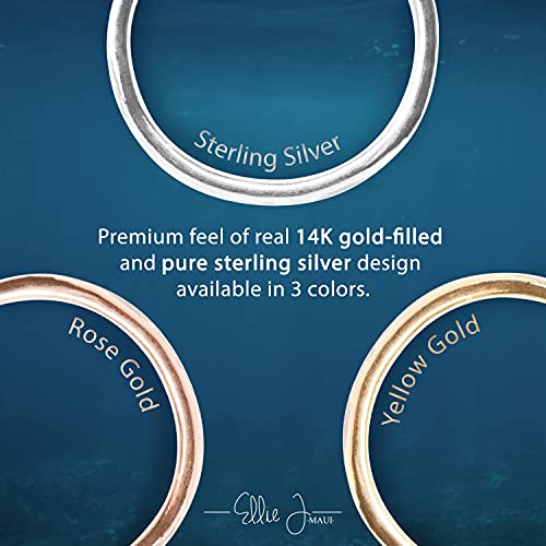 Ellie J Maui 14K Gold Filled Toe Rings for Women Adjustable Open Back Hammered Toe Ring Handmade Non Tarnish Dainty Gold Toe Ring Summer Beach Foot Jewelry (Rose Gold, Silver, Gold) - color: Sterling Silver