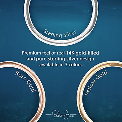 Ellie J Maui 14K Gold Filled Toe Rings for Women Adjustable Open Back Hammered Toe Ring Handmade Non Tarnish Dainty Gold Toe Ring Summer Beach Foot Jewelry (Rose Gold, Silver, Gold) - color: Sterling Silver