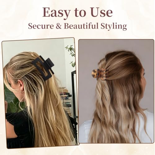 Purple Hair Claw Clips 12PCS, Elegant Clips for Women, Non-Slip Hold for Everyday Styling - color: Black Tortoise