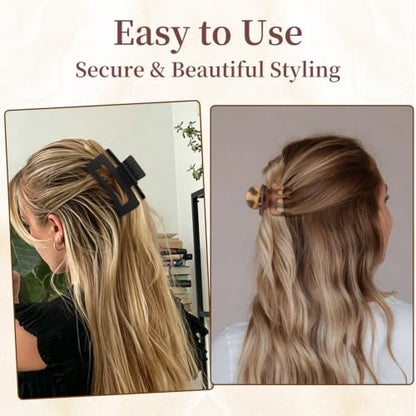 Purple Hair Claw Clips 12PCS, Elegant Clips for Women, Non-Slip Hold for Everyday Styling - color: Black Tortoise