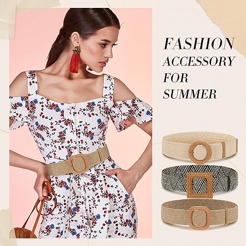 Syhood Woven Belt Dress - color: White,black White,khaki, size: Fit Waist Size Below 40''
