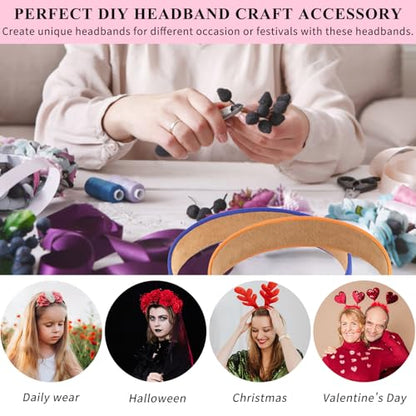 Wecoe Satin Headbands, 16 Pcs 1 Inch Hair Bands for Women & Girls(Set D) | Great for daily wear, festive looks & DIY crafts - color: Set D