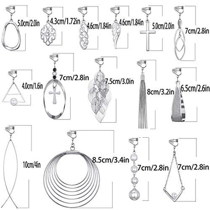 15 Pairs Wholesale Clip on Earrings for Women Trendy,Lightweight Clipon Earrings for Women in Silver Tone - style: #2-Silver earrings