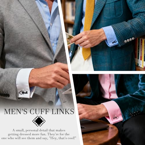 HAWSON Various Unique Cuff Links Mens, Animal/Tactical/Music/Holiday/Cufflinks, Themed Wedding Dinner Party Gift Suit Accessories - style: Clover Key