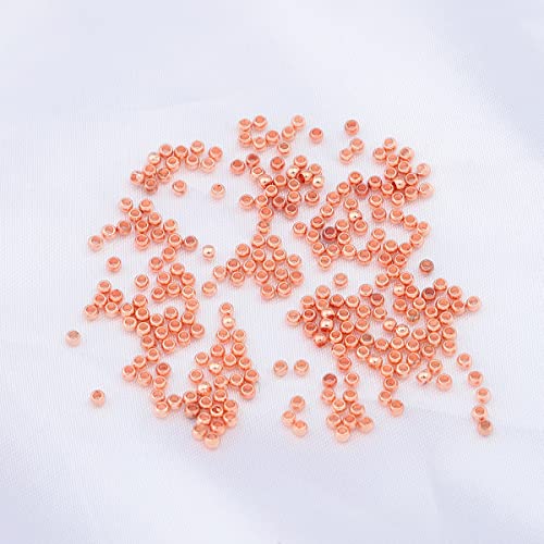 Rose Gold Plated Round Spacer Beads 2mm 600pcs for Jewelry Making Findings Non Tarnish - color: Rose Gold, size: 2mm