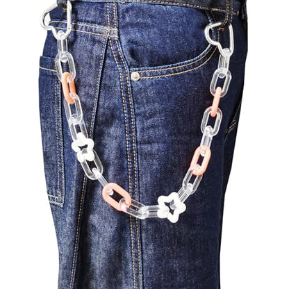 Colorful Acrylic Pants Pocket Chain Hip Hop Jeans Chain,Acrylic Chain Strap for Purse Handbag Diy Accessory - style: Clear Watermelon