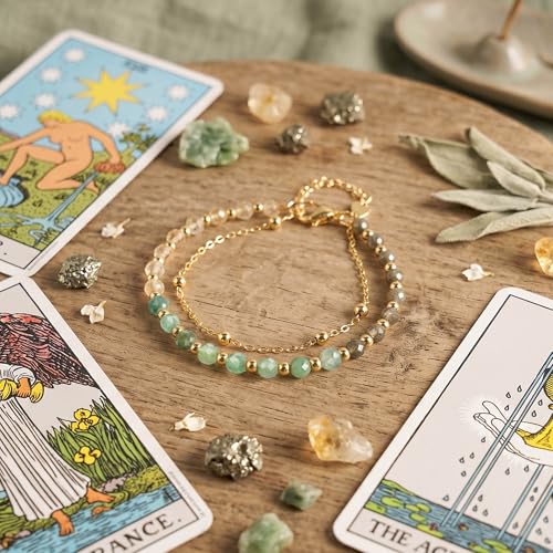 Farfume Crystal Beaded Bracelets for Women 4mm Natural Stone Jewelry Gifts | Natural Beads Gemstone,Handmade,Helper Tool,Yoga Protection,Hypoallergenic,Durability Wear - color: Money Success-Abundance & Prosperity