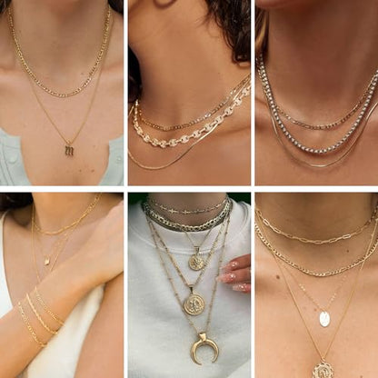 Kyutong Gold Necklace Chain for Jewelry Making with Lobster Clasps | 16.4 Feet Stainless Steel Jewelry Chain Bulk 3MM Wide Figaro Chains with Jump Rings for Men Women DIY Jewelry Crafts - color: Gold-8
