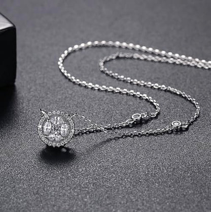 Gold Plated Geometric Style Sparkly Dainty Rectangle Teardrop Shaped AAAAA Australia Crystal with Cubic Zirconia Y Necklace Fashion Jewelry for Women & Teen Girls - color: Round Necklace White Gold