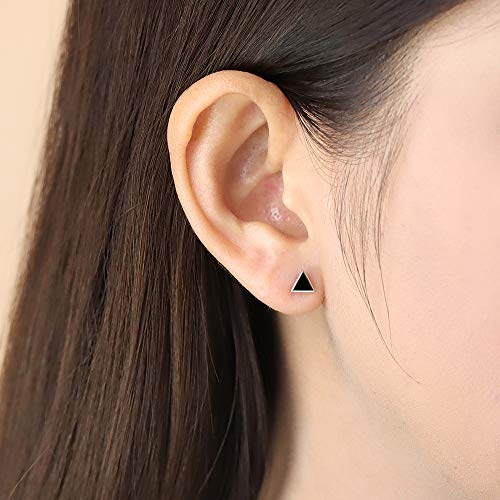 Boma Jewelry Sterling Silver Triangle Inlay Stud Earrings