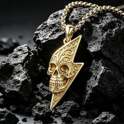 Skull Necklace for Men Women Gothic Skull Necklace for Men Women - style: 14K Skull necklace