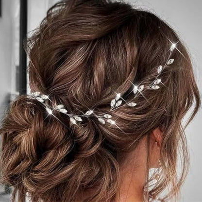Asooll Wedding Hair Accessories Silver Bridal Hair Piece Rhinestone Hair Vine for Women