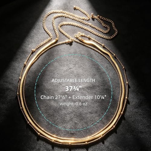 A Miaow 14K Gold plated Women Waist Chain Extender Layered Belly Chain | Water-Resistant Waist Beads, Summer Beach Body Chain, Belly Belt Chain for Bikini Party, Music Festival Jewelry Accessories - color: Snake 3