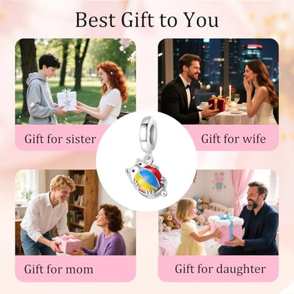 925 Sterling Silver Bead Charm for Pandora Bracelets and Necklaces,Pink Bow Cherry Butterfly Blue Ocean Pendant Bead Charms Jewelry Present Valentines Gifts for Wife/Girlfriend Women - style: Kitten Play Ball Charms