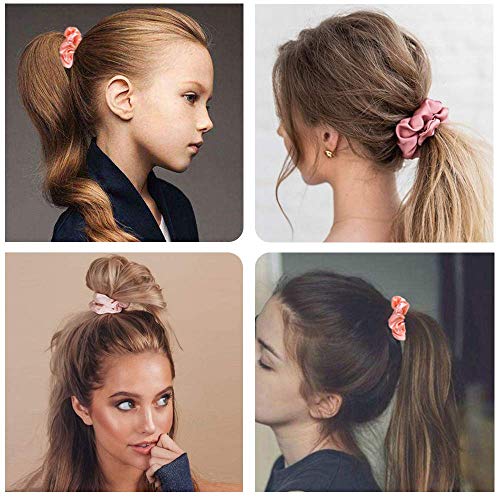 50 PCS Satin Hair Scrunchies for Curly Hair Silk Scrunchies for Hair | Satin Hair Accessories for Girls Scrunchy Hair Tie Ropes for Teens Hair Accessories with Gift Bag