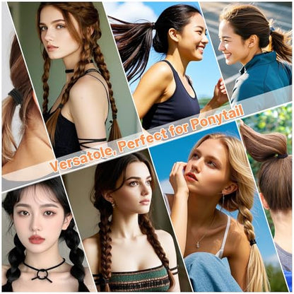 Anezus 200 Pcs Hair Ties for Women Girls Hair Elastics Hair Bands Ponytail Holders Hair Rubber Bands for Thick Straight Curly Hair (Black) - color: Black