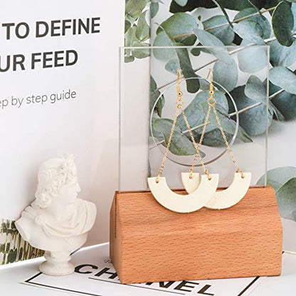 KINIVA Leather Dangle Earrings for Women Trendy, Lightweight Leaf Circle Lightning Earrings Drop, Jewelry Gifts for Women - color: 31 White