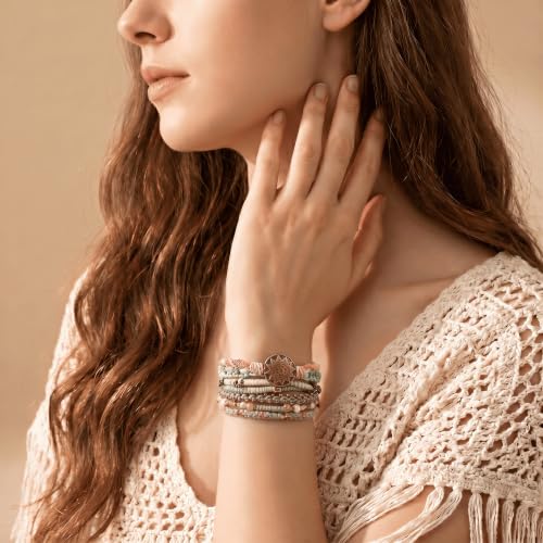 Wakami Charm Bracelet Stack Beaded Stackable Bracelets for Women - color: Antigua | 6.5IN