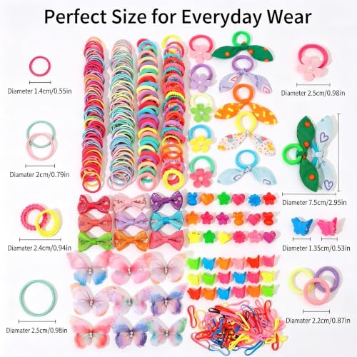 555‑Piece Hair Accessories Set for Women, Elegant Flower & Butterfly Snap Clips, Vibrant Hair Ties and Elastic Bands for Versatile Styling