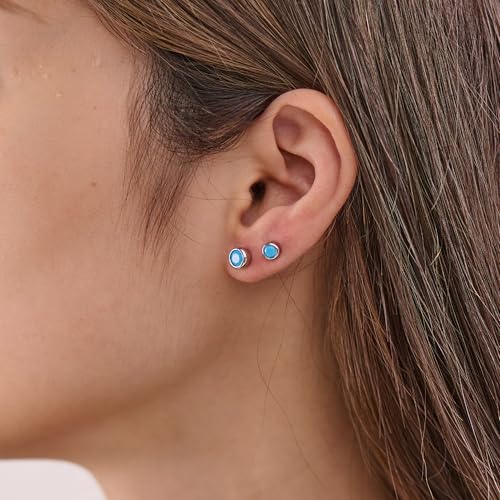 3 Pairs Mini Hoop Earrings Set Turquoise Cubic Zirconia Huggie Hoop Cartilage Earring Ear Cuff for Women (Turquoise/CZ) - color: *Turquoise-D