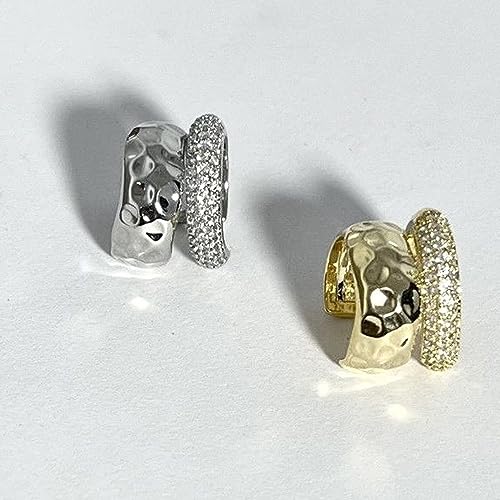 Ear Cuffs Non Piercing Aretes De Mujer Gold Chunky Earrings for Women Clip On Earrings Non Tarnish Gold Earrings Gifts Trendy Stuffers - color: 2PCS Double Chunky Ear Cuff