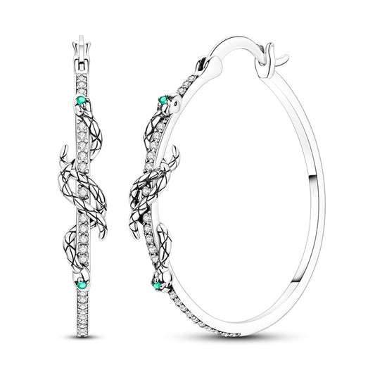 Parmuz 925 Sterling Silver Earrings Hoops for Women Ladies Simple Lightweight Twisted Medium Hoop Earrings With Cubic Zirconia Hypoallergenic Jewelry for Her - color: green