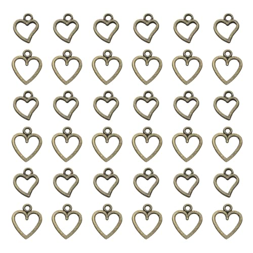 MECCANIXITY Heart Charm, Alloy Love Heart Pendants Valentines Love Dangle Connector Charm Bulk for Jewelry Making Necklace Bracelet Earrings, Cyan - color: Cyan