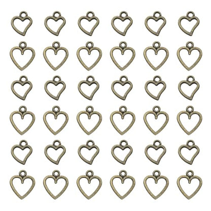MECCANIXITY Heart Charm, Alloy Love Heart Pendants Valentines Love Dangle Connector Charm Bulk for Jewelry Making Necklace Bracelet Earrings, Cyan - color: Cyan