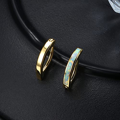 2Pcs 14G Clicker Belly Button Ring for Women Surgical Steel CZ Opal Belly Ring Simple Reverse Navel Rings Body Jewelry - color: Gold Plated Opal, size: 12MM