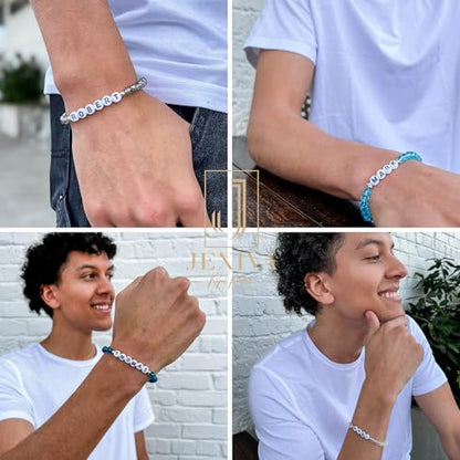 Customized Name Bracelet for Couples, Family, Friends, Personalized Bracelet with Names, Crystal Beads and elastic stretch - style: Crystal