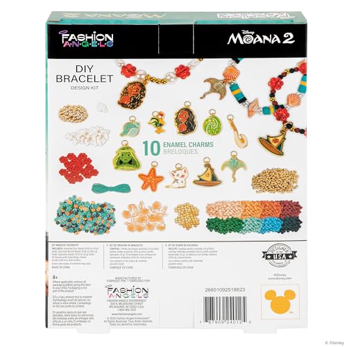 Fashion Angels Disney Moana 2 Tropical Tide Jewelry Design Kit | Includes Assorted Beads & Charms, Makes 10+ Nautical Bracelets, Fun Craft for Kids Ages 8+ - size: Moana 2 Tropical Tide Jewelry Kit