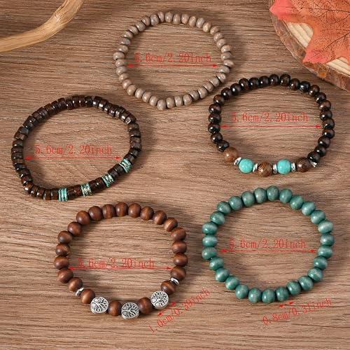 Long tiantian Boho Bracelets for Women Stackable Wooden Bracelet Western Beaded Bracelet Stack Boho Fashion Trendy Jewelry Gifts - color: A3:boho bracelets