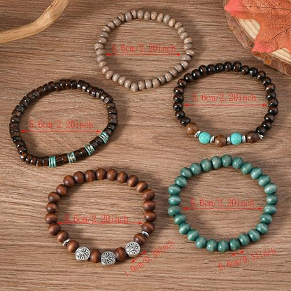Long tiantian Boho Bracelets for Women Stackable Wooden Bracelet Western Beaded Bracelet Stack Boho Fashion Trendy Jewelry Gifts - color: A3:boho bracelets
