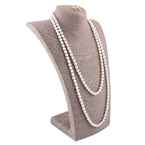 Handmade Faux Pearl Necklace and Clip on Earrings Jewelry Sets for Women Bib Choker Collar Necklace - color: 140cm White-Necklace+Screw Clip Earrings