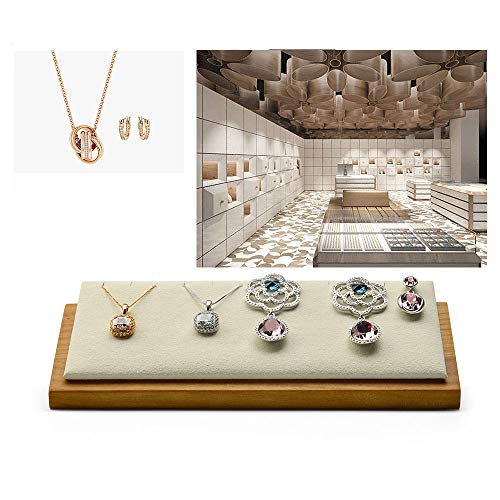 Oirlv Solid Wood Jewelry Display Stand Necklace Pendant Earring Showcase Organizer Triangular Plane Display(Creamy-white) - color: Creamy-white Triangular Jewelry Display Stand