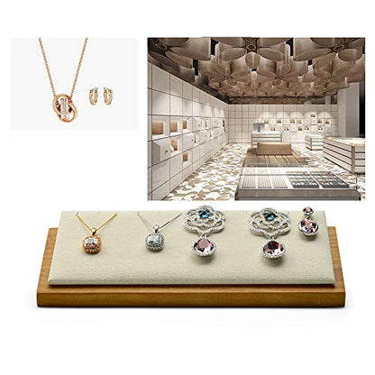 Oirlv Solid Wood Jewelry Display Stand Necklace Pendant Earring Showcase Organizer Triangular Plane Display(Creamy-white) - color: Creamy-white Triangular Jewelry Display Stand