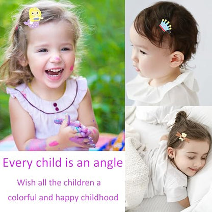 62 Pcs Cute Girls Hair Clips - Toddler Girls Hair Accessories - Rainbow Candy Fruits Hairpins - Unicorn Cute Barrettes - Set for Kids & Baby (Style 1, Style 2)