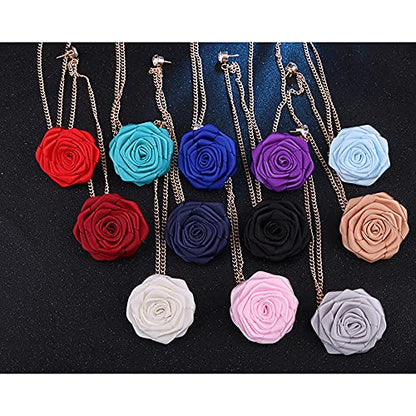 Fashion Bridegroom Wedding Brooches Cloth Art Hand-Made Rose Flower Brooch Lapel Pin Badge Tassel Chain Men's Suit Accessories - color: Navy blue