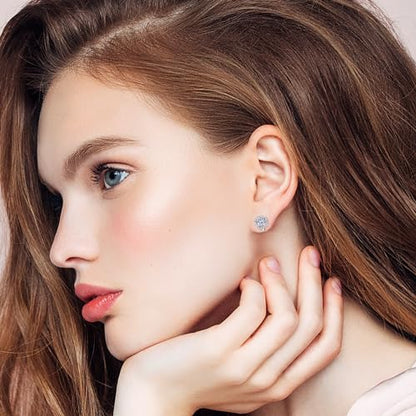 Earrings Holy Stud Earrings for Girls/Women, Sliver Gold Wedding Earrings for Bridesmaids - color: Halo Shape|Clip