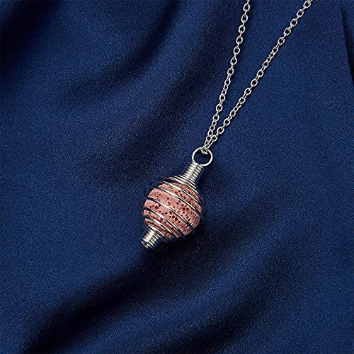 LiQunSweet 100 Pcs 304 Stainless Steel Spiral Bead Cages Lamp Shaped Charms Crystal Holder Pendants for Necklace Jewelry Making and Crafting - 34x19mm - color: Stainless Steel Spiral Cage