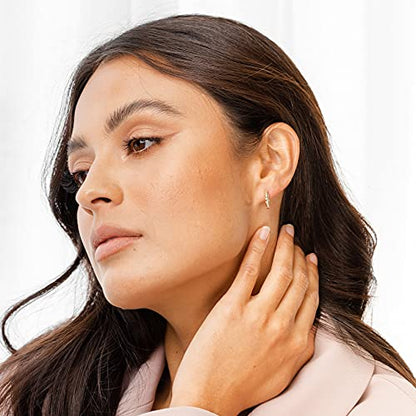 PAVOI 14K Gold Plated 925 Sterling Silver Post Twisted Huggie Earring | Women's Mini Hoop Earrings - color: Yellow Gold, size: 14mm